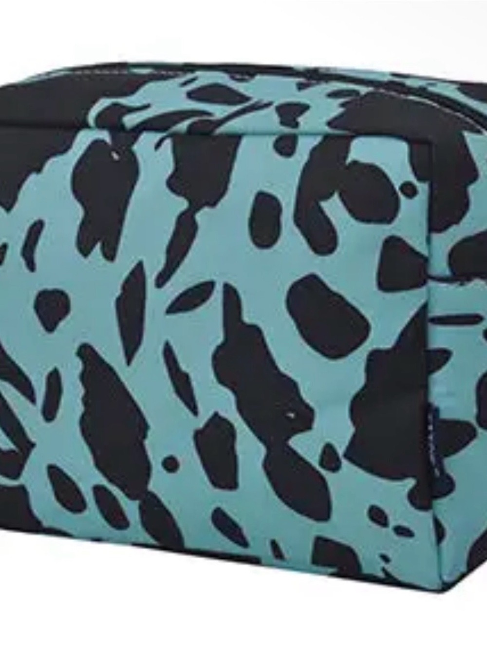 Turquoise Black Cowprint Cosmetic Bag Set - Matching Travel Organizer - Picture 6 of 10